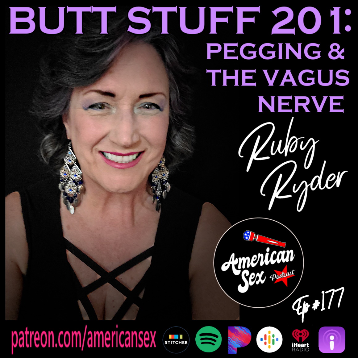 Ruby Ryder Pegging and Vagus Nerve Podcast episode art - American Sex episode 177